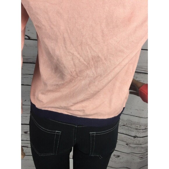 The Webster Miami at Target Pink Navy Classic Cardigan Sweater Gold Buttons XS - Picture 10 of 11